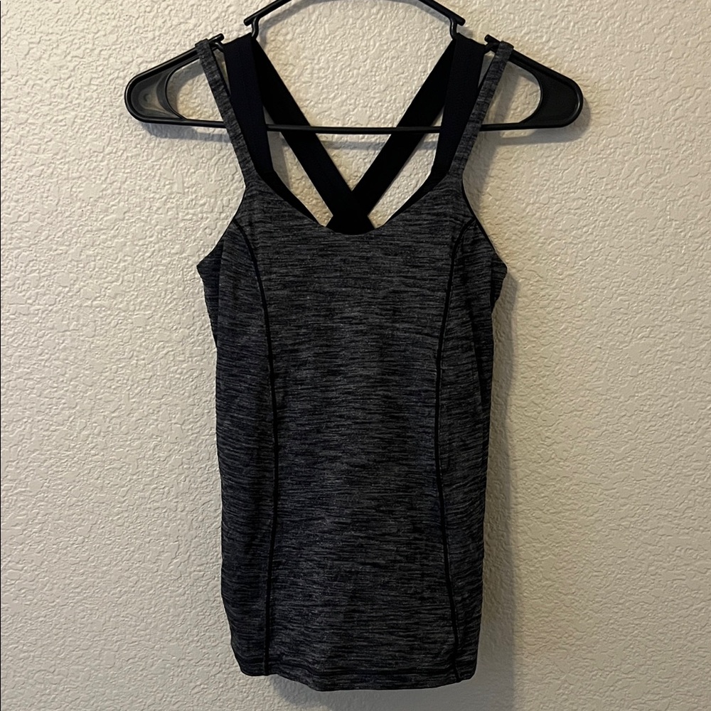 lululemon athletica Black and Gray Tank Top